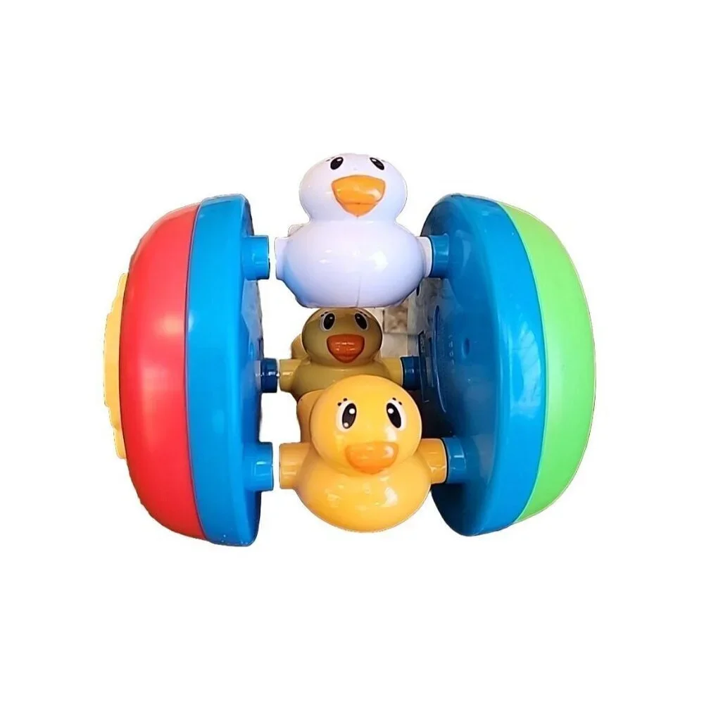 Playskool Toy With 3 Ducks -When Pushed It Rolls - Child Will Crawl After It